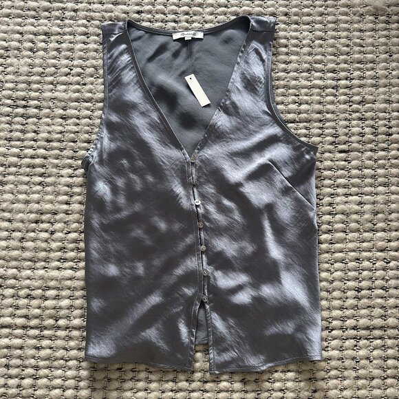 NWT Madewell Satin Cutaway Vest Top - Picture 1 of 6
